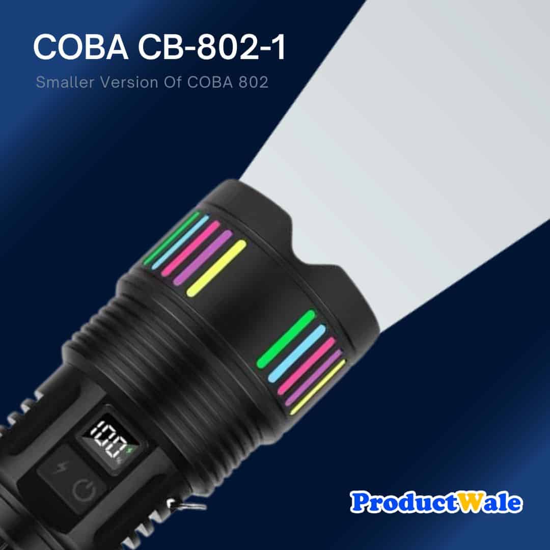 COBA CB-802-1 Strong Flashlight with 35200mAh Battery - FeedWale